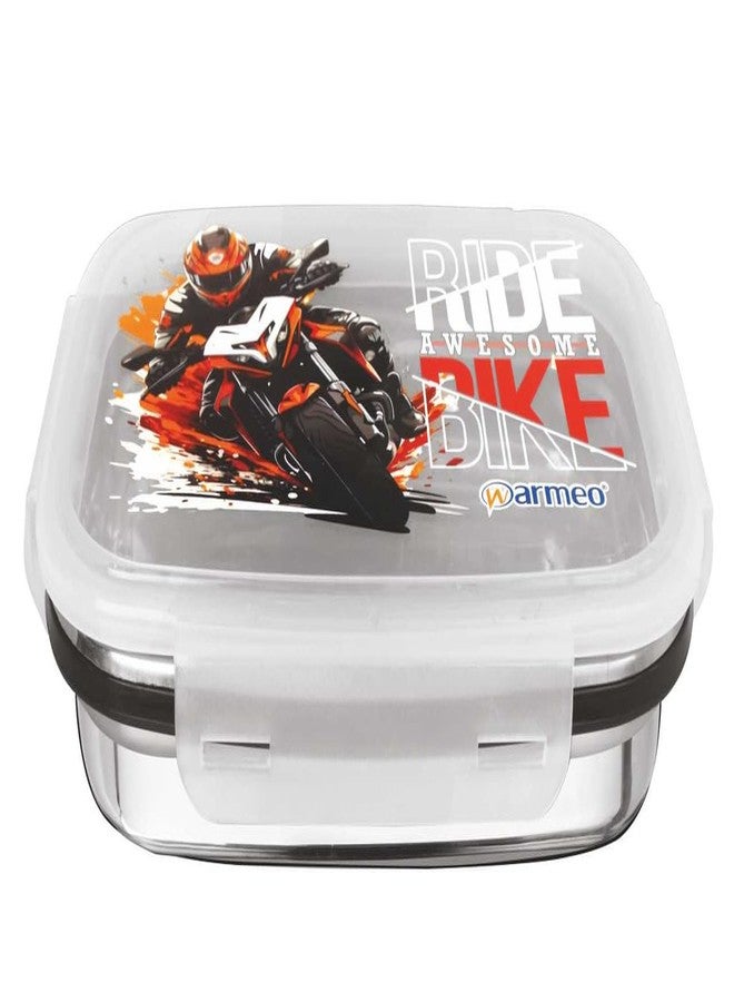 علبة غداء WARMEO Foddy Ride Awesome Bike المصنوعة من الفولاذ المقاوم للصدأ، محكمة الإغلاق ومقاومة للتسرب - عبوتان (كبيرة 800 مل وصغيرة 150 مل)، للاستخدام في المكتب والمدرسة والنزهات، سهلة الحمل.